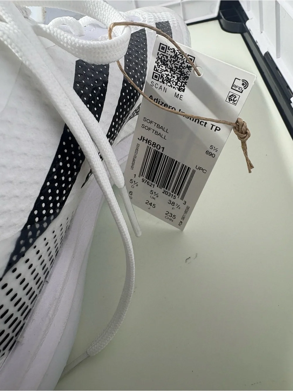 Size 6 - adidas Adizero Impact 2.0 TPU Cloud White Core Black
